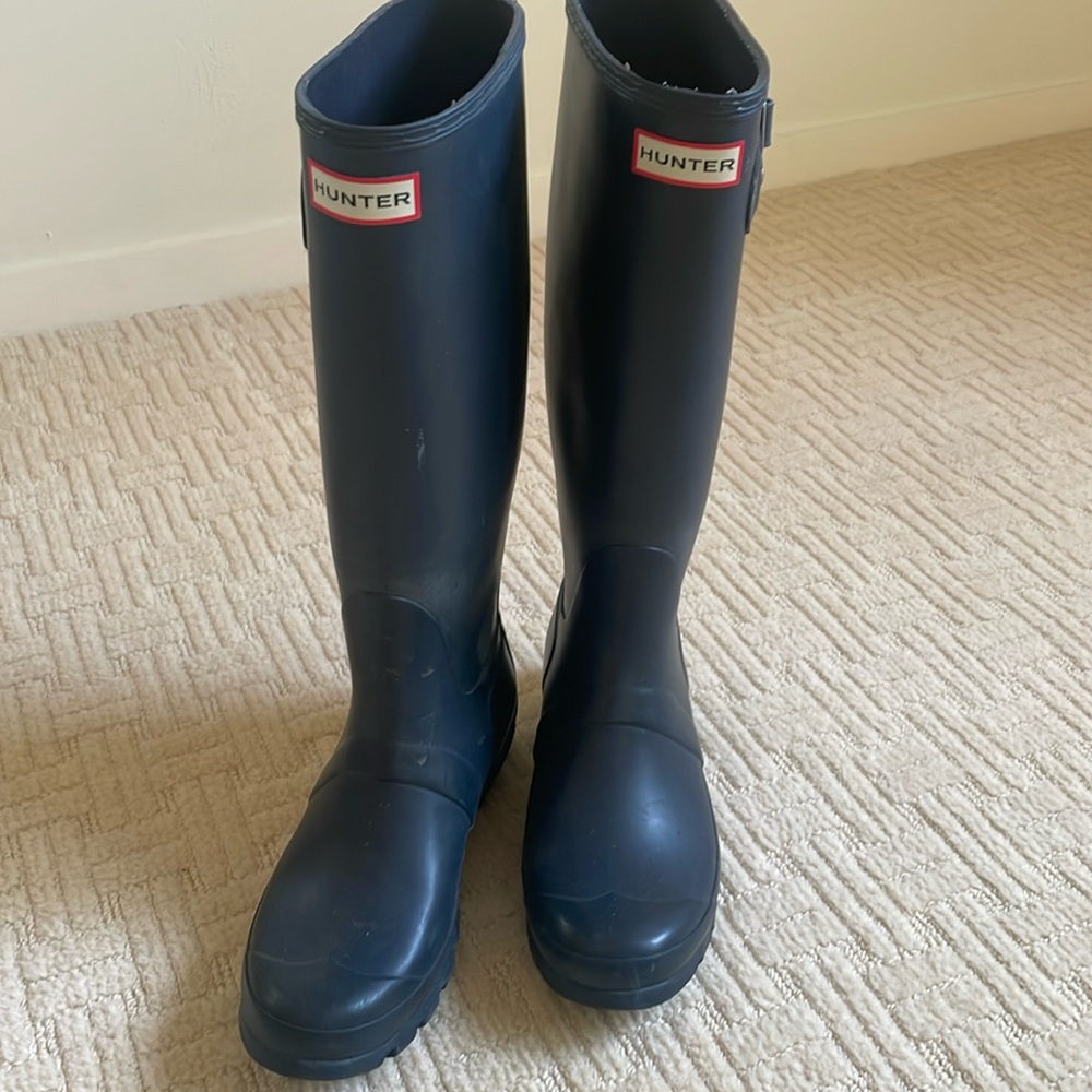 Used hunter boots. Size 38,7 blue